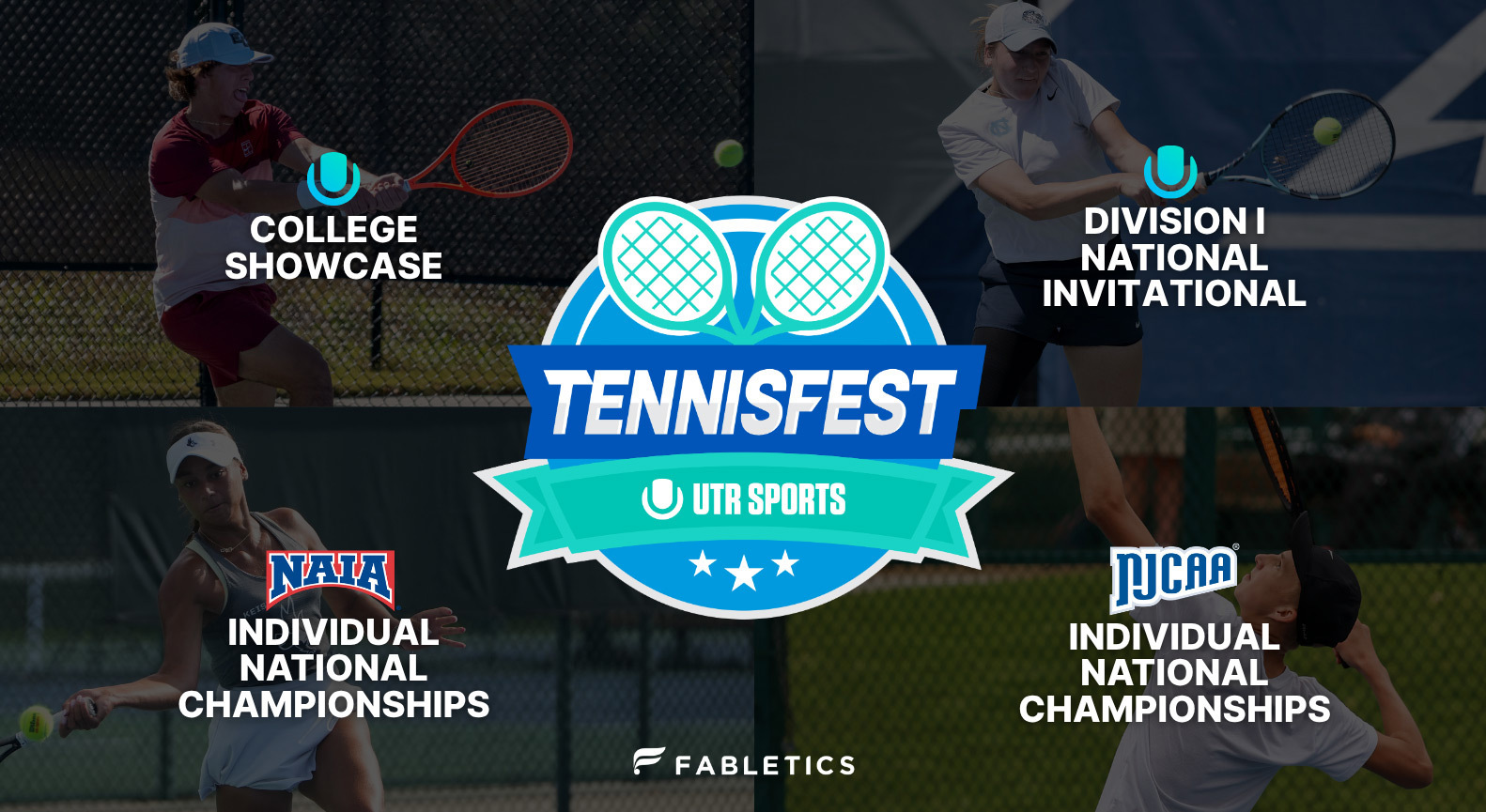 UTR College Tennis Showcase banner featuring TennisFest by UTR Sports
